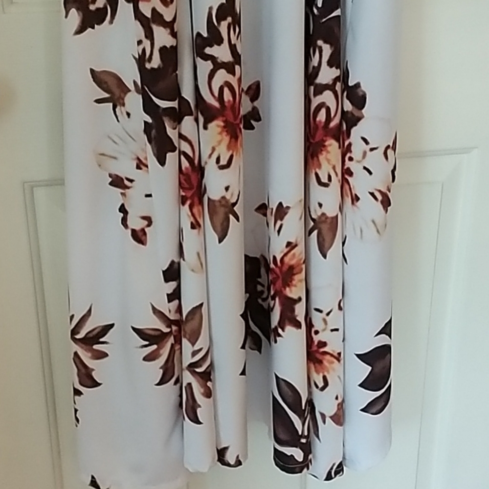 White Floral High Low Fit & Flare Maxi Dress XL - Picture 8 of 11